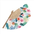 thumbnail image 3 of 1pc Hand Fan Fruits Design Pineapple Foldable 9inch 23cm with Bamboo Rib and Cotton Pouch, 3 of 6