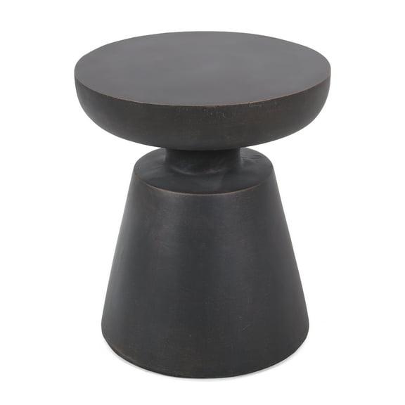 GDF Studio Snumshire Outdoor Lightweight Concrete Side Table, Antique Copper