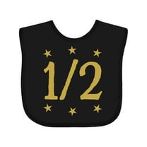 Inktastic Half Birthday Gold Stars Boys or Girls Baby Bib