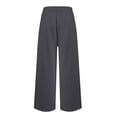 thumbnail image 3 of Wide Leg Sweatpants Womens High Waisted Lounge Drawstring Solid Sweat Pants with Pockets, 3 of 4