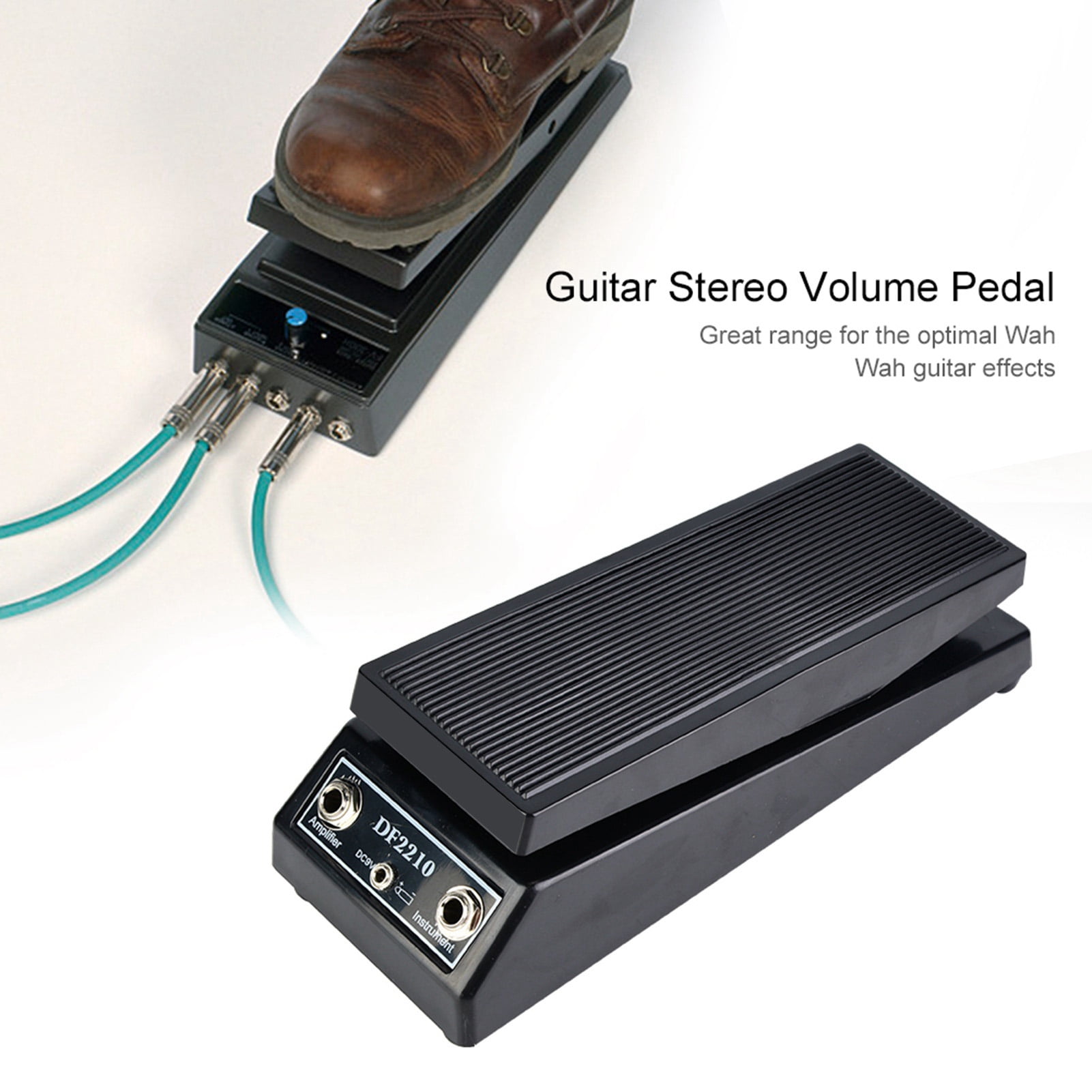 lWah Pedal Guitar DF2210 Classic Wah Guitar Effect Pedal Ideal for Band DJ Players Black 9.5 x 3.7 x 2.8in