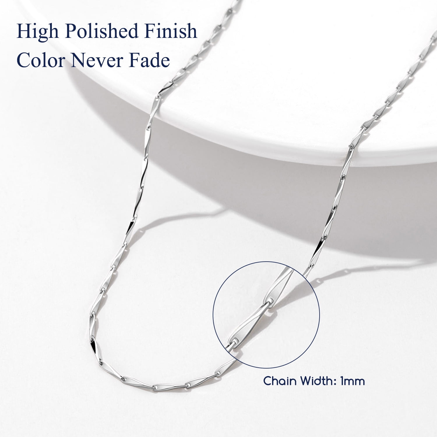 Suplight 925 Sterling Silver Women Necklace Melon Chain for Women 1mm 18"22" Slim Chain Jewelry Gift