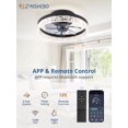 thumbnail image 2 of Ventilador de Techo ZMISHIBO con Luz y Control Remoto - Negro, 2 of 6