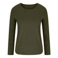 thumbnail image 4 of ClodeEU Womens Fall Long Sleeve Sweater ,Crew Neck Cozy Loose Fit Knit Pullover Sweaters Tops Army Green,Womens Plus M, 4 of 7