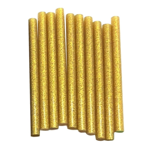 10 barras de pegamento termofusible, barras de sellado de pegamento termofusible, 7 mm, purpurina de color caliente Oro