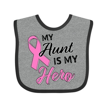 

Inktastic My Aunt is My Hero- Breast Cancer Awareness Gift Baby Boy or Baby Girl Bib