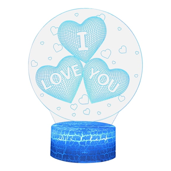 TUOBARR Valentine's Day Night Light LED Colorful 7-Color Desk Lamp Bedroom Home Decor Gift