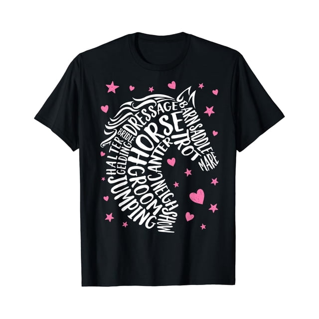 T-Shirt Cheval pour Filles Femmes Cadeaux Chevaux Équitation