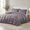 Purple-King, variant on Beige King Size Ruffled Microfiber Comforter Set, Shabby Chic Boho Farmhouse Bedding for All Season