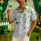 thumbnail image 4 of Camisas de Manga Corta de los Hombres Casual Día de San Patricio Impresión Botón-Arriba Solapa, Manga Corta de Verano Tops para la Primavera Y las Vacaciones, 4 of 8