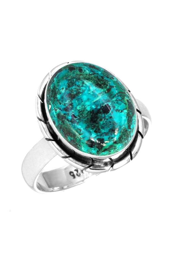Natural Shattuckite Ring 925 Sterling Silver Handmade Jewelry