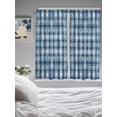 thumbnail image 3 of Blue Plaid Living Room Curtains 2 Panel, Modern Simple Watercolor Buffalo Lattice Cafe Window Treatment, Extra Long Farmhouse Bedroom Bathroom Kitchen Curtains Drapes 104"x72", 3 of 6