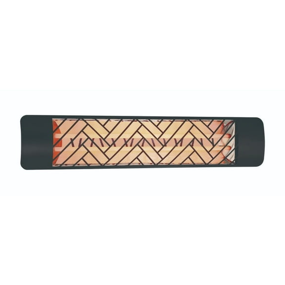Eurofase Heating - 4000 Watt Electric Infrared Dual Element Heater-240 Voltage-Black Finish-Chevron Decorative Fascia