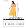 thumbnail image 2 of Large Size Women's Summer Floral Dress Wrap V Neck Short Sleeve Ruffle A-Line Flowy Maxi Wedding Guest Dresses, 2 of 6