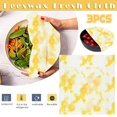 thumbnail image 1 of 3PCS Beeswax Fresh Cloth Organic Cotton Reusable Food Wraps Packaging Cloth, 1 of 6