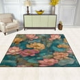 thumbnail image 2 of Yayeee Area Rugs for Living Room 5.2'x4' Non Slip Washable Bedroom Floor Carpet, Pink Water Lilies Pattern, 2 of 6