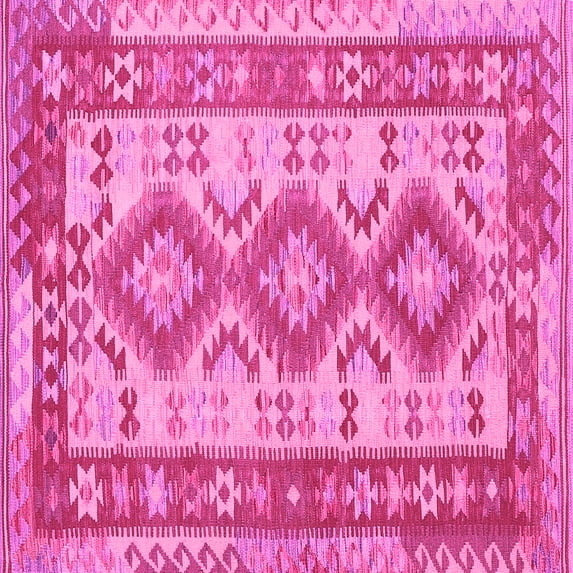 Ahgly Company Indoor Square Southwestern Pink Country Area Rugs, 4' Square