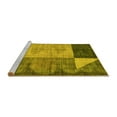 thumbnail image 2 of Ahgly Company Machine Washable Indoor Round Abstract Yellow Modern Area Rugs, 6' Round, 2 of 4