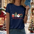 thumbnail image 6 of zaveiop Christmas Shirt Women Tis The Season Christmas Tree T Shirt Latte Coffee Graphic Xmas Holiday Tee Tops (Navy, L), 6 of 8