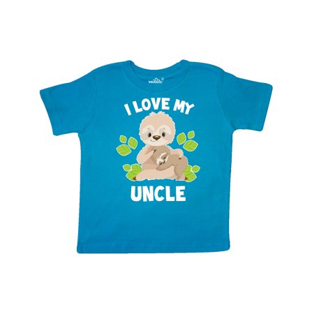 

Inktastic Cute Sloth I Love My Uncle with Green Leaves Gift Toddler Boy or Toddler Girl T-Shirt