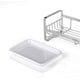 thumbnail image 5 of HULISEN Soporte de esponja para fregadero de cocina, dispensador de jabón de cocina de acero inoxidable 304, organizador de carrito, escurridor de jabonera para encimera con bandeja de drenaje extraíble, no incluye dispensador ni cepillo Vhermosa Accesorios de Baño, 5 of 7