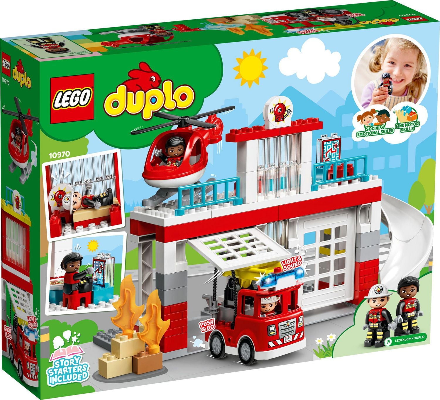 LEGO DUPLO La caserne de pompiers et l’hélicoptère de secours 10970 Jeu de construction (117 pièces)