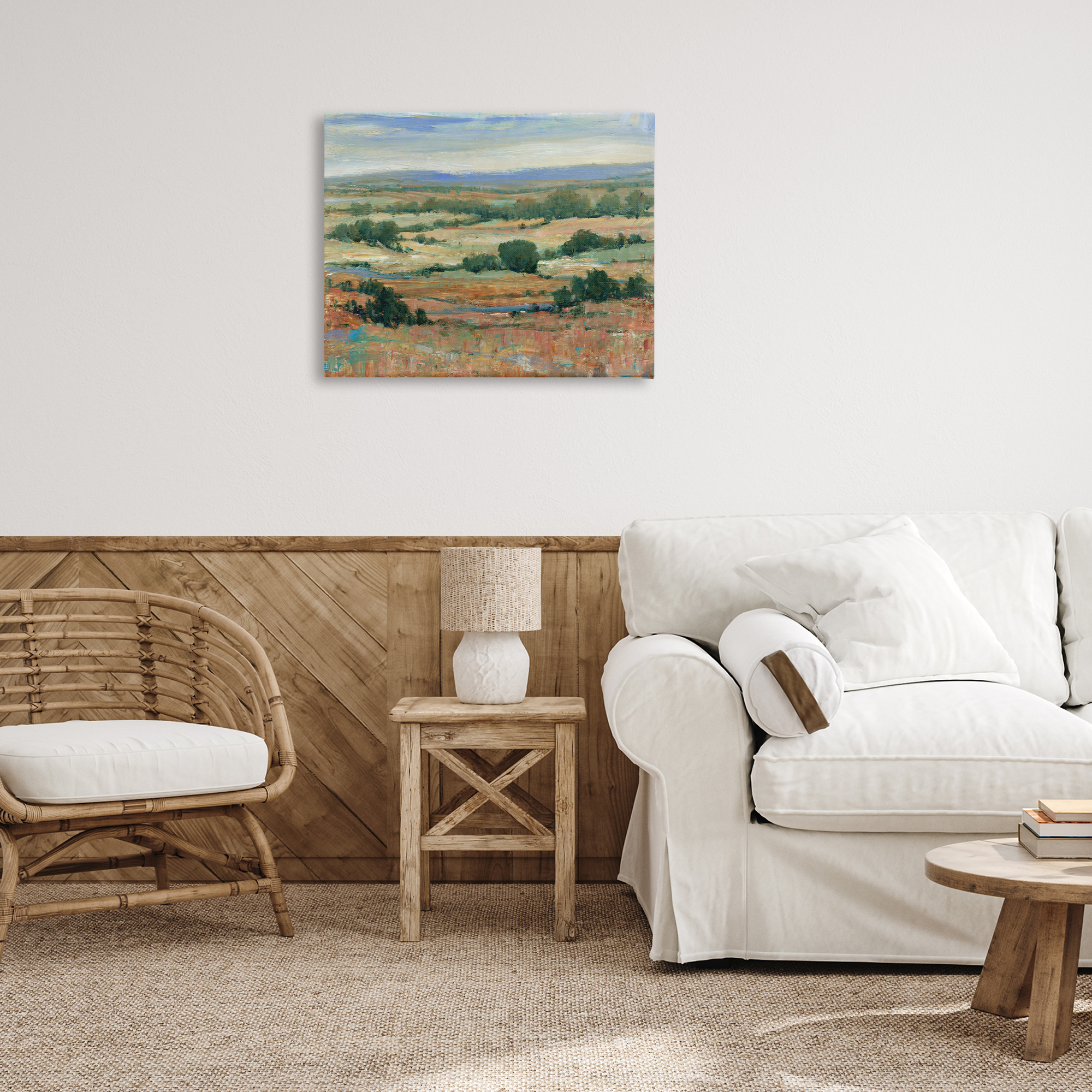 Stupell Industries Traditional Farmland Landscape Landscape & Nature Painting Wrapped Canvas Art Print Wall Art, 30 x 24