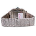 thumbnail image 6 of Pre-Owned Cartier Santos 39.8MM WSSA0009 Silver Roman Dial Rose Gold Diamond Bezel Stainless Steel Full Diamond Bracelet 17.96ct, 6 of 7