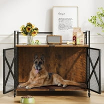Yeshouse 41 Inch Furniture Style Dog Crate with Lockable 360° Wheels -End Table House Pad for for Small Medium Large Dog, Heavy Duty Dog Kennel Indoor, Jaula para Perros