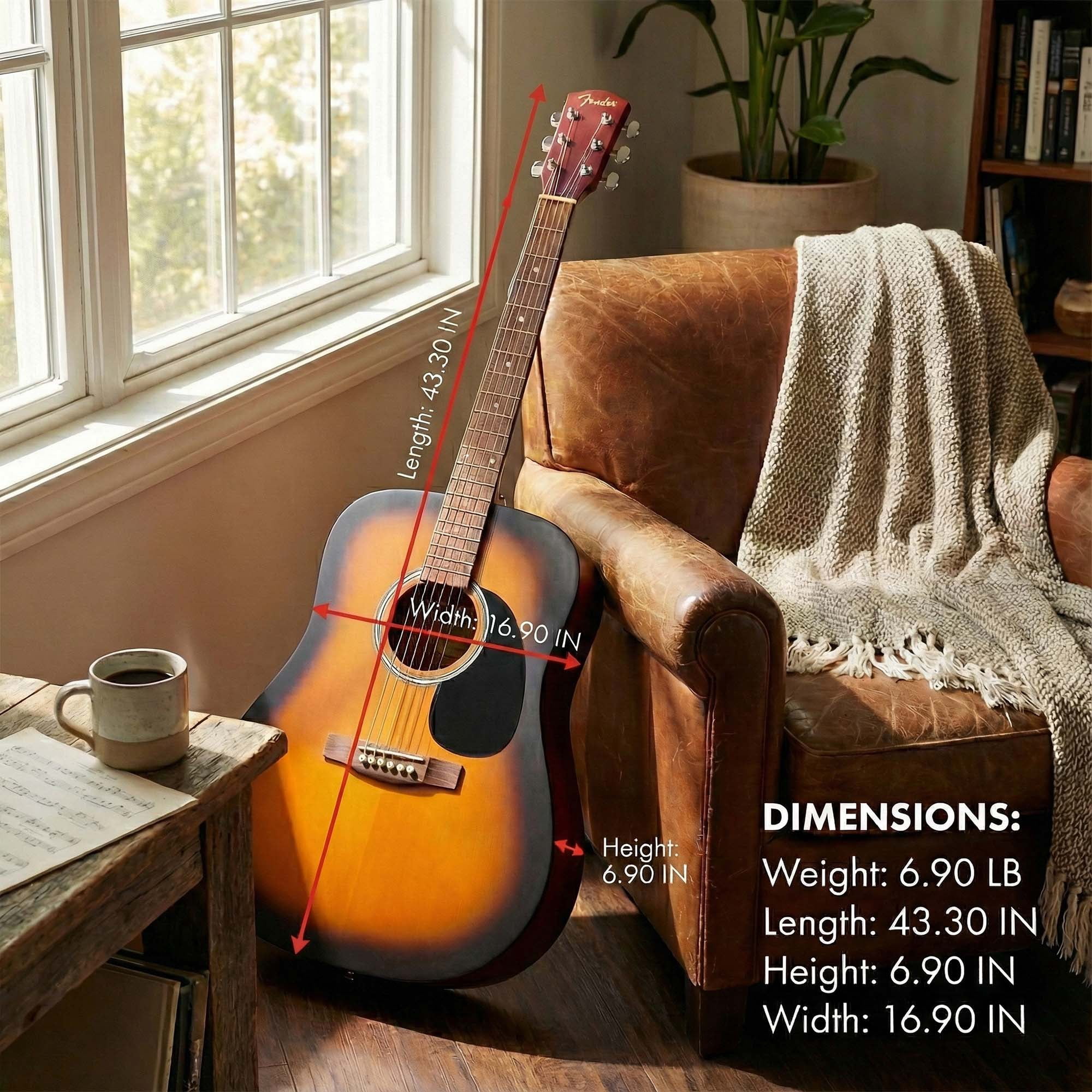 Fender FA Series Dreadnought Acoustic Guitar - 2-Color Sunburst w/ Gig Bag
