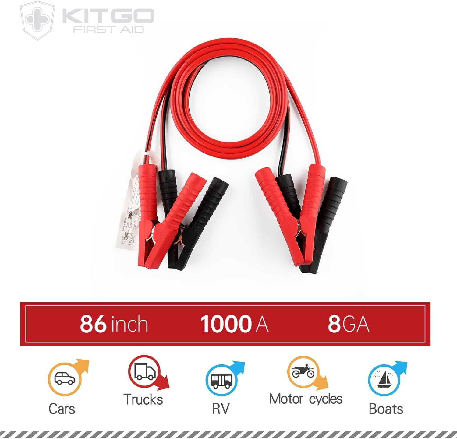 Kitgo Car Emergency Kit, Premium Roadside Rescue Essentials, Ideal Car Road Safety Kit for Trucks, RVs, etc. (Red)