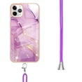 thumbnail image 3 of iPhone 11 Pro Max Case, Allytech Marble Pattern Rubber Slim Fit Lightweight Shoulder Strap Lanyard Anti-scratch Shockproof Heavy Protection Back Cover for Apple iPhone 11 Pro Max, Lightpurple, 3 of 4