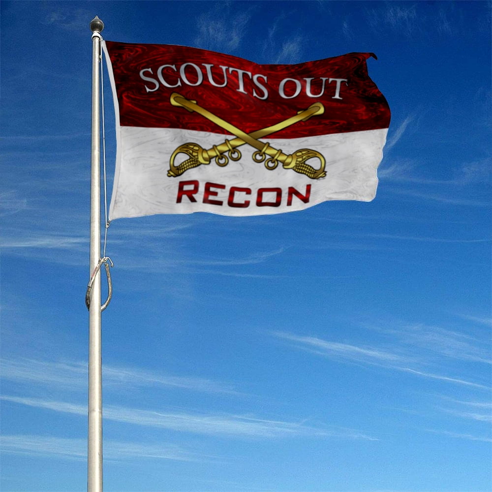 Dutern Double Sided Cavalry Scouts Out Recon Flag Banner 3 Ply with Brass Grommets 3x5 Feet