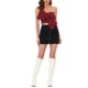 thumbnail image 2 of INSPIRAR CHIC Top de Bandeau Corto con Corsé de Corazón Sin Mangas para Mujeres Fiesta con Lazo Rojo XS, 2 of 6