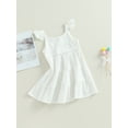 thumbnail image 3 of Coduop Kids Girls Summer Casual Ruffle Sleeve Princess Dress Cute Tiered Swing A-Line Sundress, 3 of 8