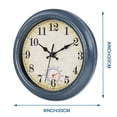 thumbnail image 4 of Reloj de pared Horizent, 20 cm, resistente al agua con termómetro, color azul, 4 of 6
