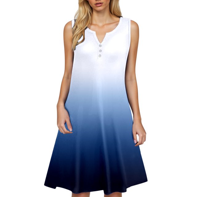 Icvfdpl Robes pour Femmes Invitées de Mariage, Boho Ample Col en V Sans Manches Maillot de Bain Mode Floral Robe d'Été pour Femmes,TTG