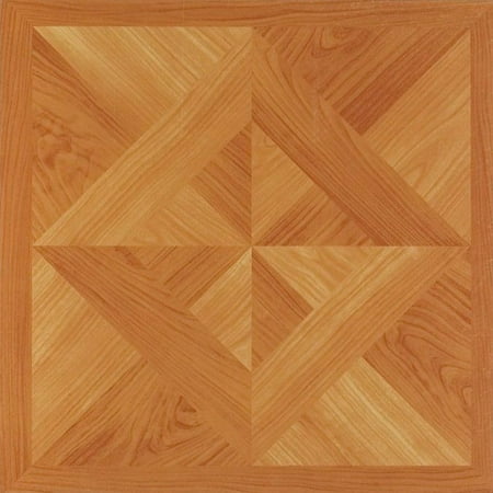 Achim Nexus Classic Light Oak Diamond Parquet 12x12 Self Adhesive Vinyl Floor Tile - 20 Tiles/20 sq. (Best Way To Clean Parquet Floors)