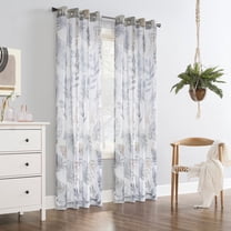 Habitat Alba Sheer Botanical Leaf Design Touch of Nature to Your Home or Office Grommet Curtain Panel 52" x 84" Taupe