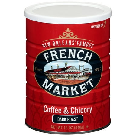 French Market Coffee & Chicory, Dark Roast, 12 Oz