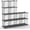 Black Plus Iron, variant on Wire Cube Storage Organizer, 25-Cube Modular Mental Grids Bookshelf, DIY Stackable Closet Cabinet for Bedroom Living Room, Office, Iron