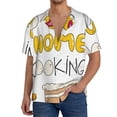thumbnail image 3 of Gaeub Home Cooking Men's Lapel Short Sleeve Shirt, Relaxed Fit Shirt, Soft and Breathable for Outdoors Party Travel - X-Large, 3 of 7