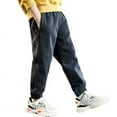 thumbnail image 4 of Pantalones vaqueros con forro de lana para hombre, pantalones de otoño e invierno para niños, pantalones holgados para niños grandes, 4 of 5