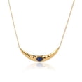 thumbnail image 6 of NICKSUN 18K Gold Plated Hammered Crescent Moon Necklace - Stainless Steel with Natural Stone Cabochons, Tarnish-Free Vintage Boho Choker for Women, 6 of 6