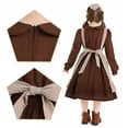 thumbnail image 7 of XAOFW Girl's Dresses Solid Color Long Sleeve Crewneck Kids Partywear Cute Dress Holiday Celebration Comfortable Cozy Children, 7 of 7