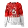thumbnail image 4 of Femmes de Noël Sweat-Shirt Long Sleeve Fermeture Cardigan Imprimé Mode Pull-Over Col Rond Chaud Chandail Vacances Xmas Outwear Veste de Longueur Moyenne, 4 of 6