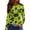 Green, variant on Women Halloween Glowing Pumpkin Print Long Sleeve T-Shirt, Spooky Side Split Crewneck Casual Autumn Fall Top for Daily Wear, Work, and Holiday Parties, Purple Pink XL