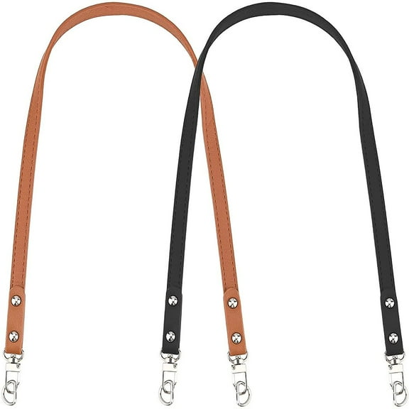 1 Bag 2 Colors Leather Purses Strap 26.7 Inch PU Leather Bag Handle Replacement Handbag Handle Leather Clutch Bag Tote Bag Handle Shoulder Bag Strap with D Rings for DIY Handmade Bag Making