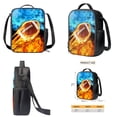 thumbnail image 4 of ZUXONGSY Football Fire Lightning Print Children Backpack Kids School Bookbag with Lunch Box Pencil Case 3 Piece School Bag for Boys Girls Large Capacity Rucksack Satchel Casual Daypack, 4 of 6