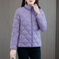thumbnail image 6 of PiGOGI Women's Winter Jacket Zipper Casual Winter Coat Fall Outerwear Purple M, 6 of 6